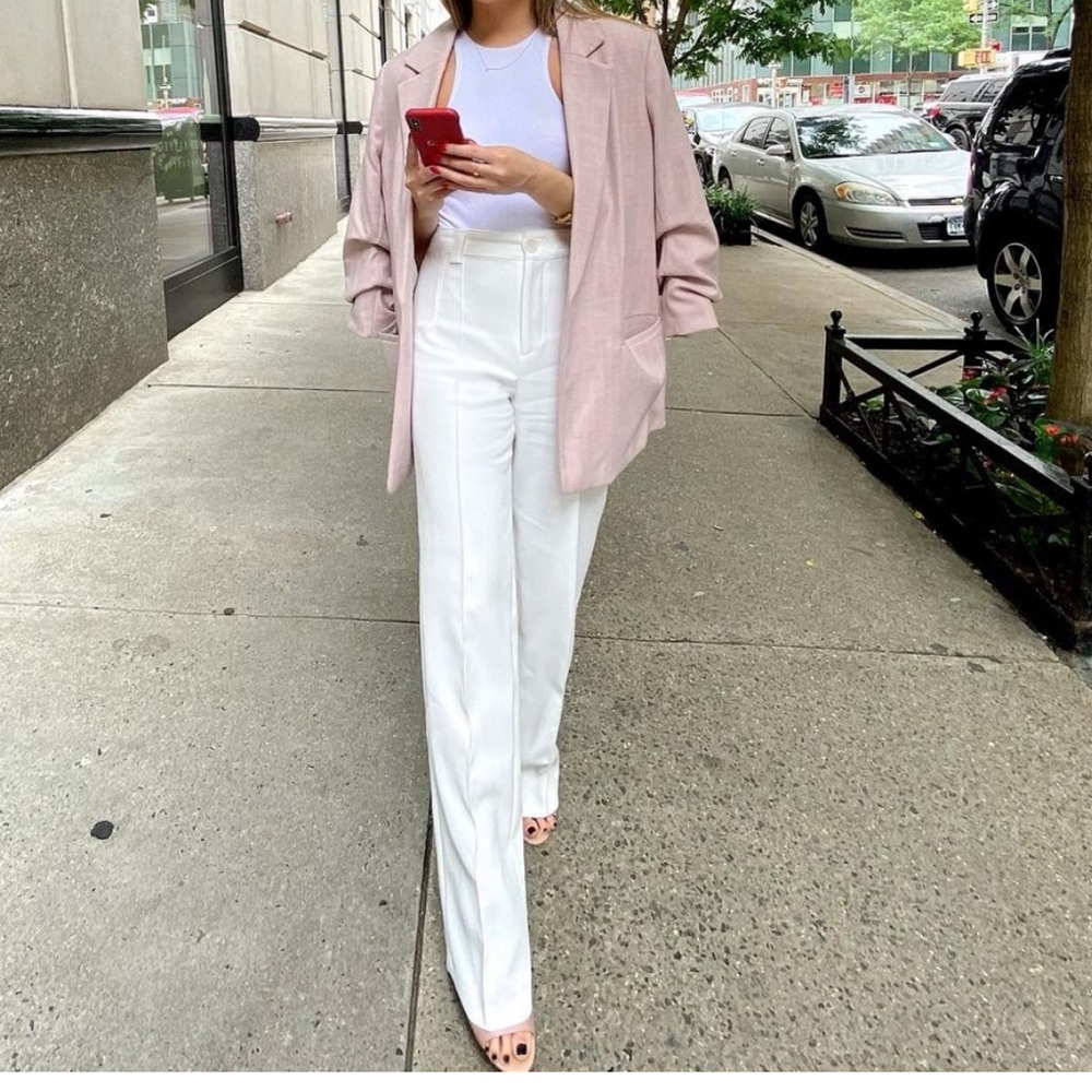 Off white high rise dress pants